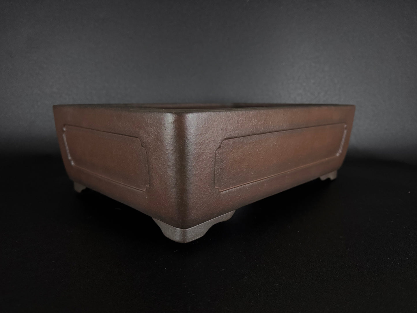 YAMAAKI (山秋窯) 3rd Generation Kataoka Toshio (片岡俊夫 作) - 小松泉 - 常滑 - 41.3cm  Rectangular Unglazed Bonsai Pot 長方鉢 無釉