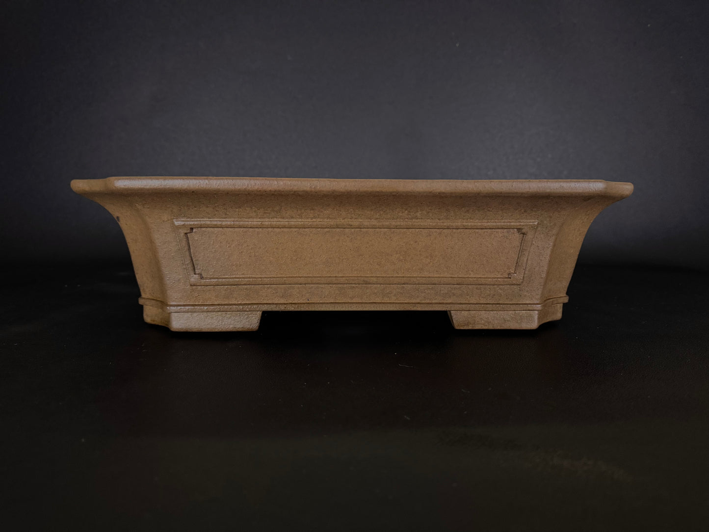 KEIZAN HISADA 久山 桂山 - Hand signed 爪描き- 常滑 - 46.5cm Rectangular 長方鉢 – Unglazed 無釉