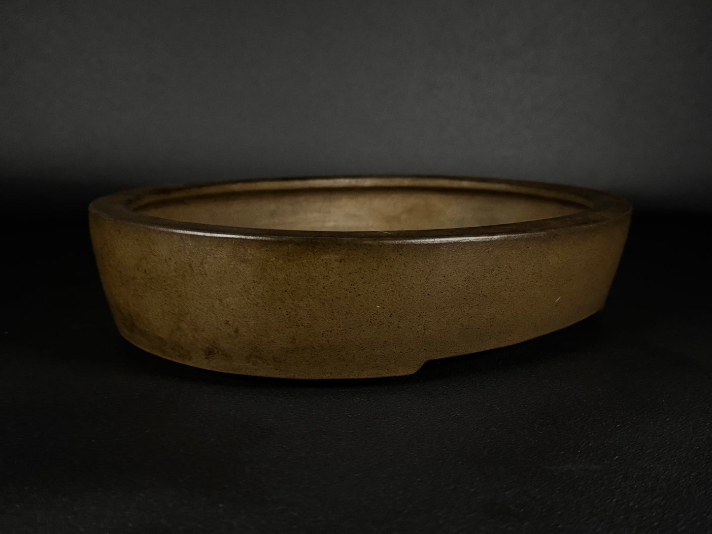Kousen 光泉 - 常滑 – 30.3cm Oval Bonsai Pot with Internal Rim