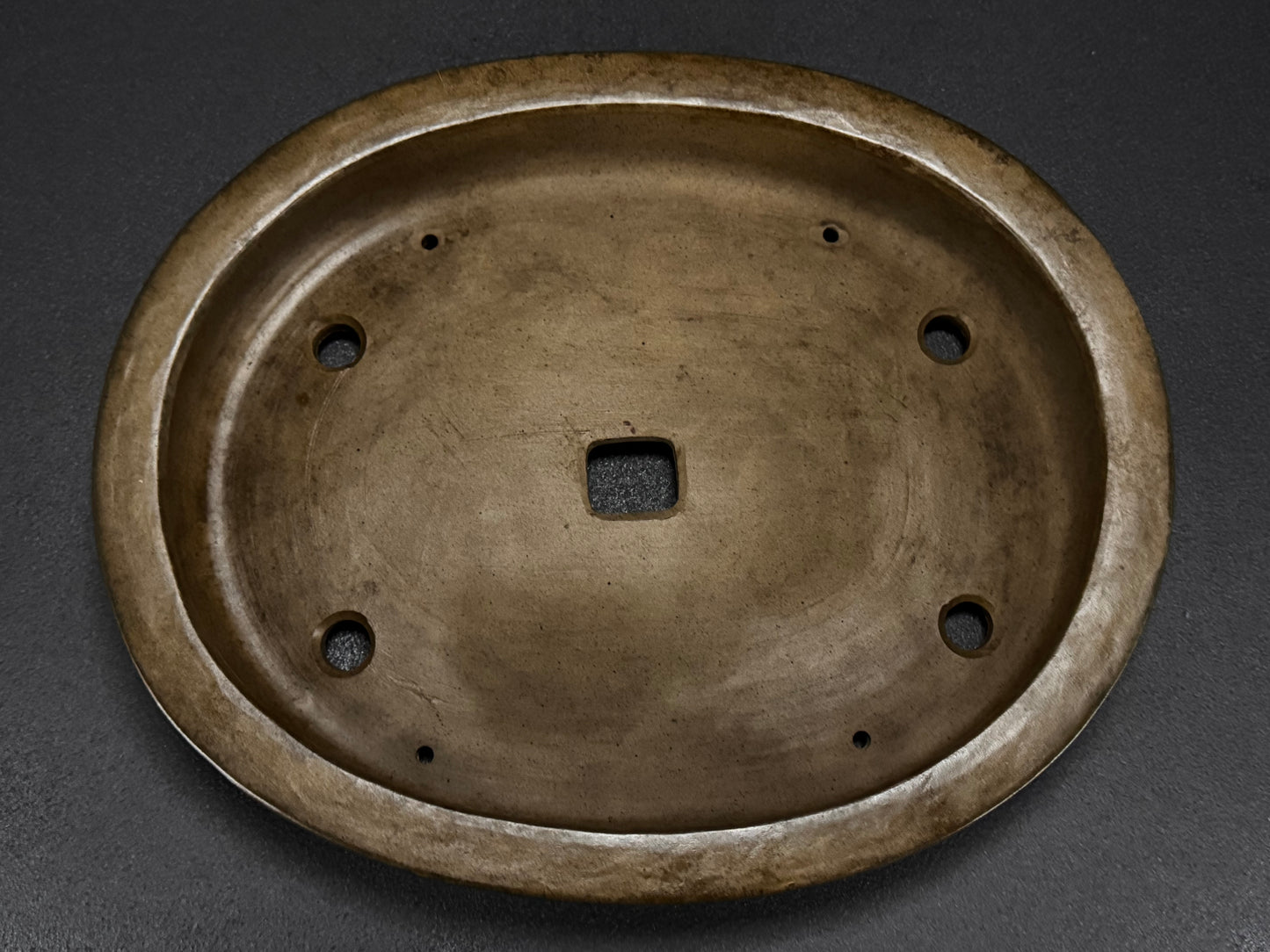 Kousen 光泉 - 常滑 – 30.3cm Oval Bonsai Pot with Internal Rim
