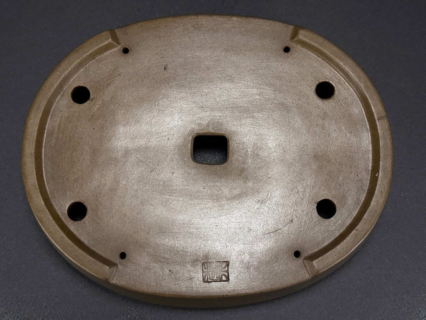 Kousen 光泉 - 常滑 – 30.3cm Oval Bonsai Pot with Internal Rim