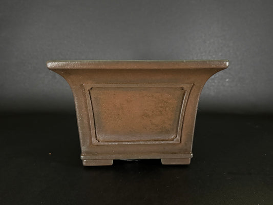 YAMAAKI (山秋窯) 3rd Generation Kataoka Toshio (片岡俊夫 作) - 小松泉 - 常滑 - 24.6cm Square 正方鉢 – Unglazed 無釉