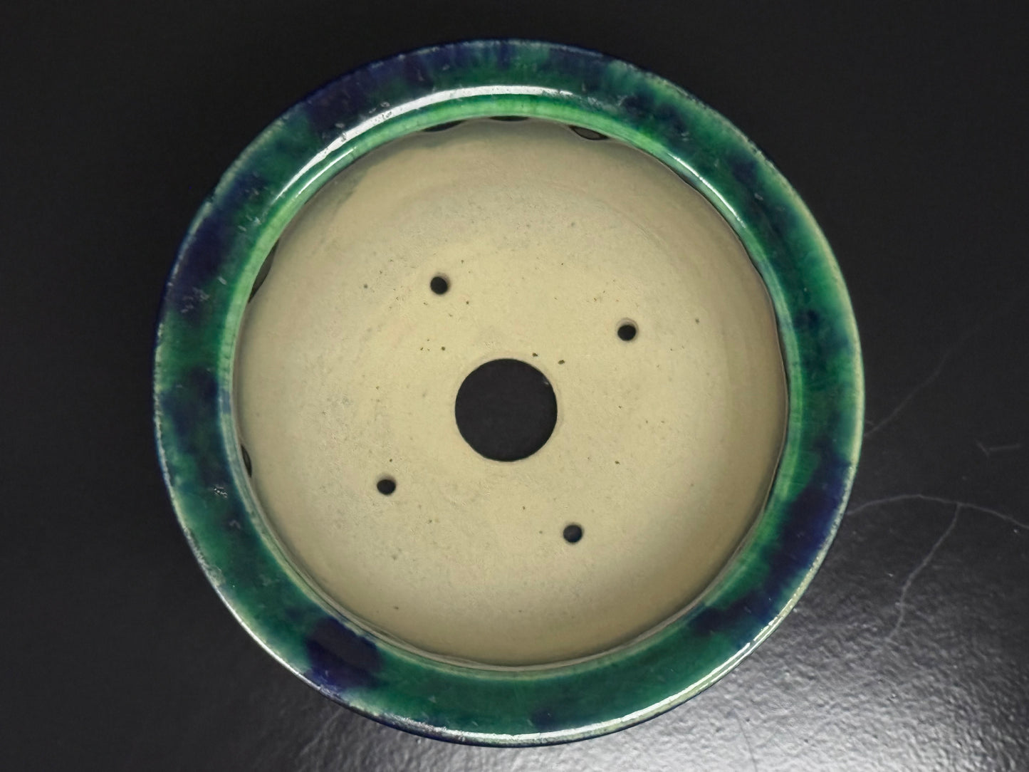 BUSHUAN 不識庵 – Fukuda Shigeru 福田茂 – Tokoname 常滑市 – 15.4cm Round 丸鉢 – Green &amp; Blue Glazed 緑青釉