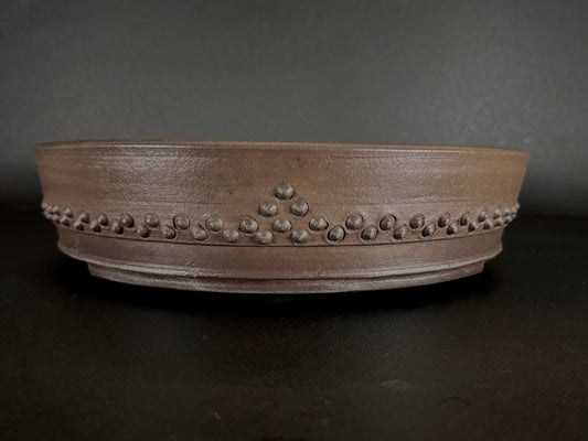 REIHOU 玲峰 (Matsushita Reiji 松下礼治) – Tokoname 常滑 – 37.0cm Round Drum 丸太鼓形 – Unglazed 無釉