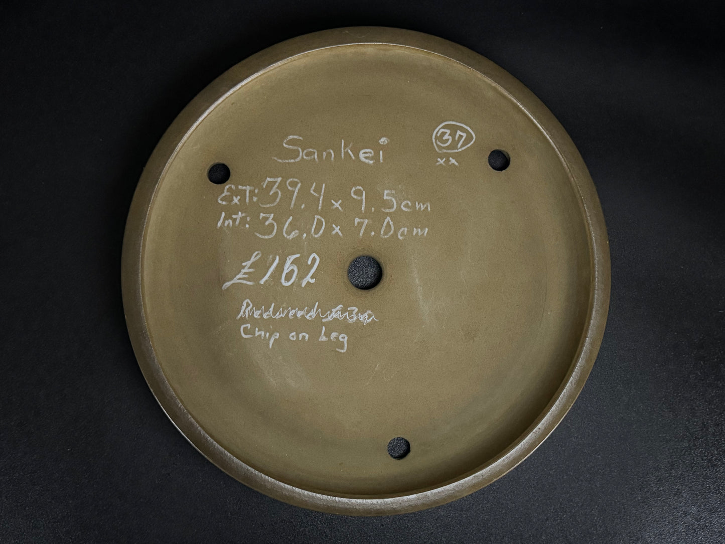 SANKEI 三景 – Tokoname 常滑市 – 39.4cm Round Drum 丸太鼓形 – Unglazed 無釉