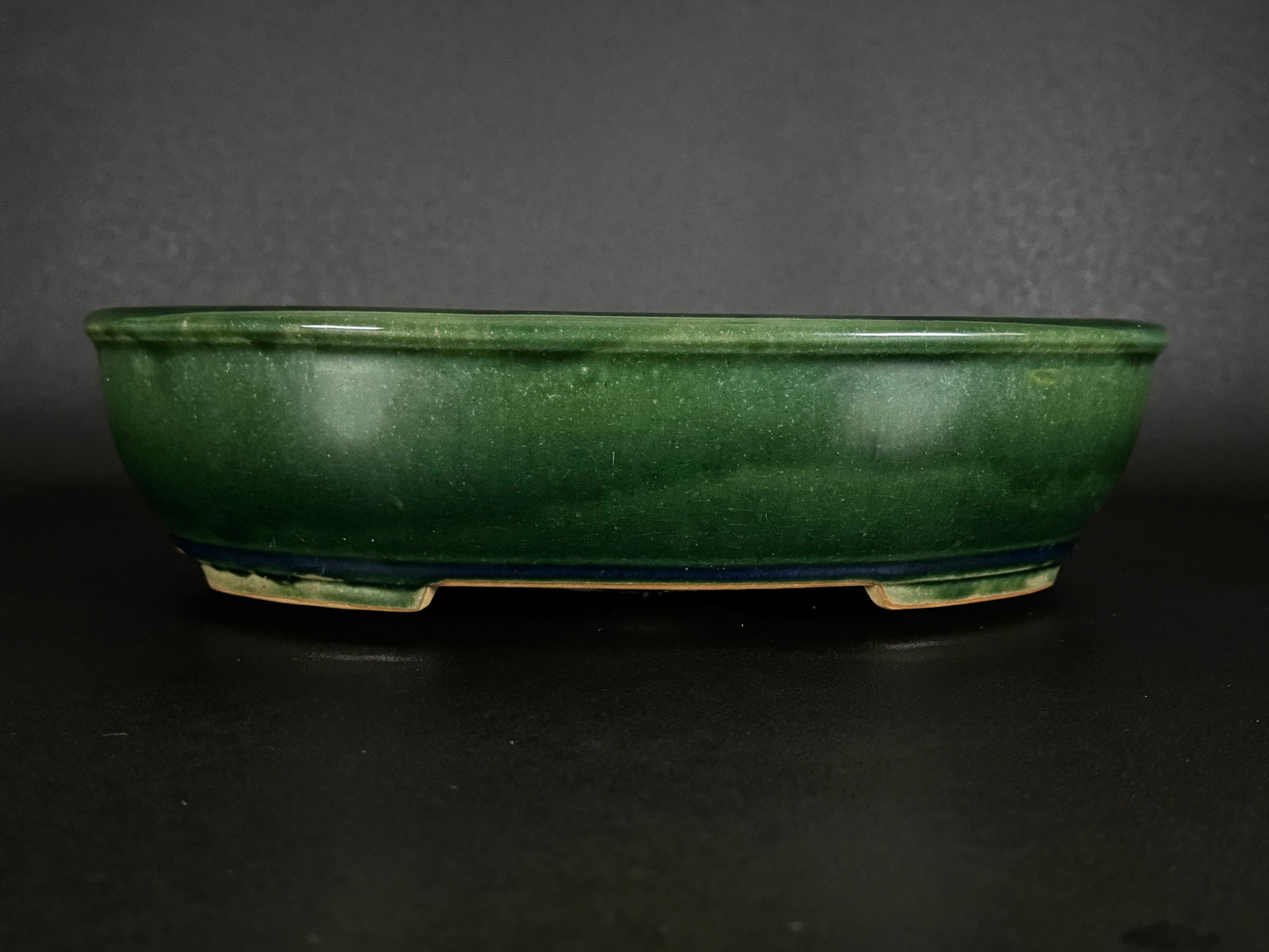 IKKO 一洸 (Watanabe Kazuhiro 渡邉一弘) – 常滑 - 37.0cm Oval 楕円形 – Ao-Oribe Glazed 青織部釉