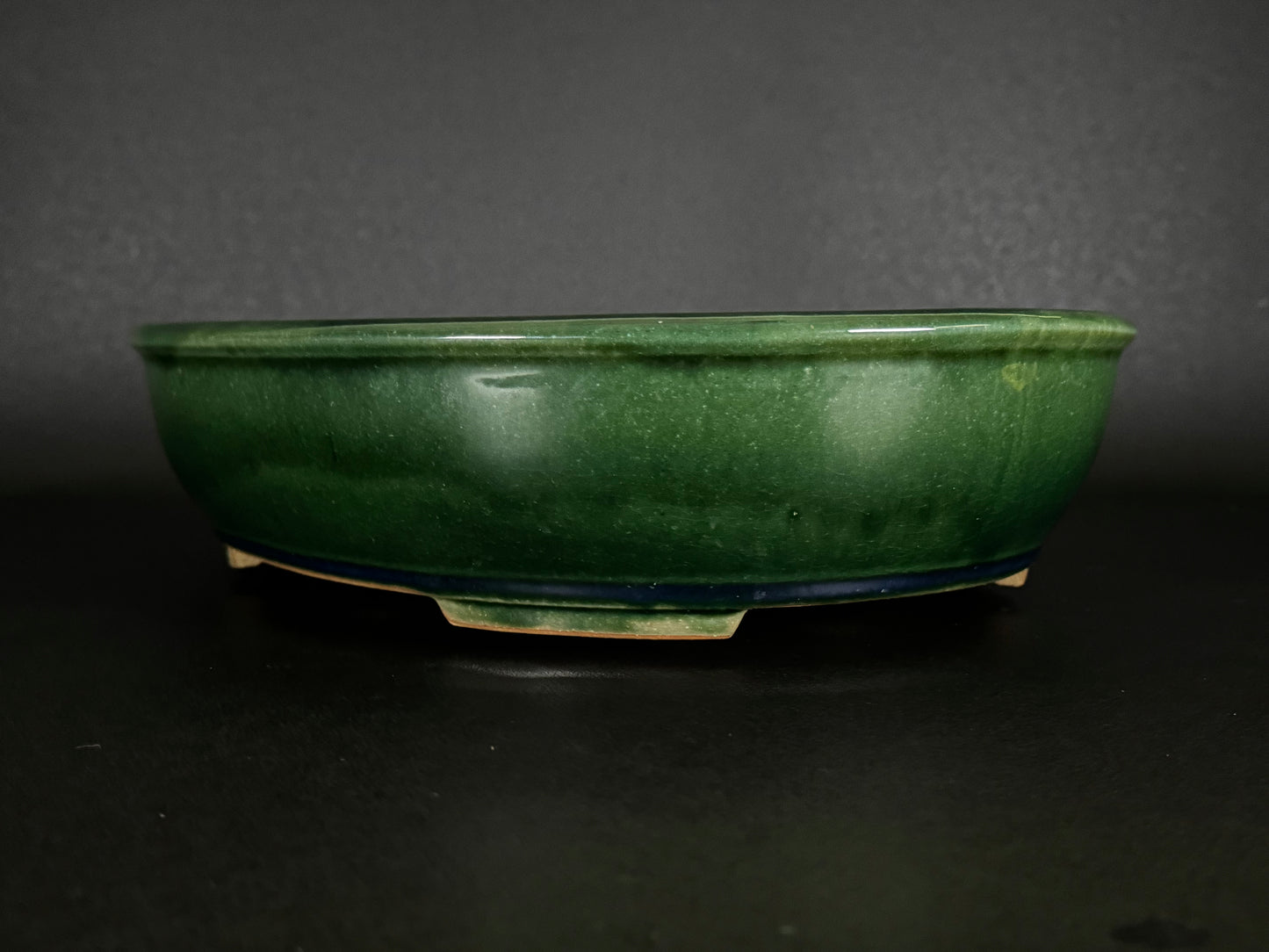 IKKO 一洸 (Watanabe Kazuhiro 渡邉一弘) – 常滑 - 37.0cm Oval 楕円形 – Ao-Oribe Glazed 青織部釉