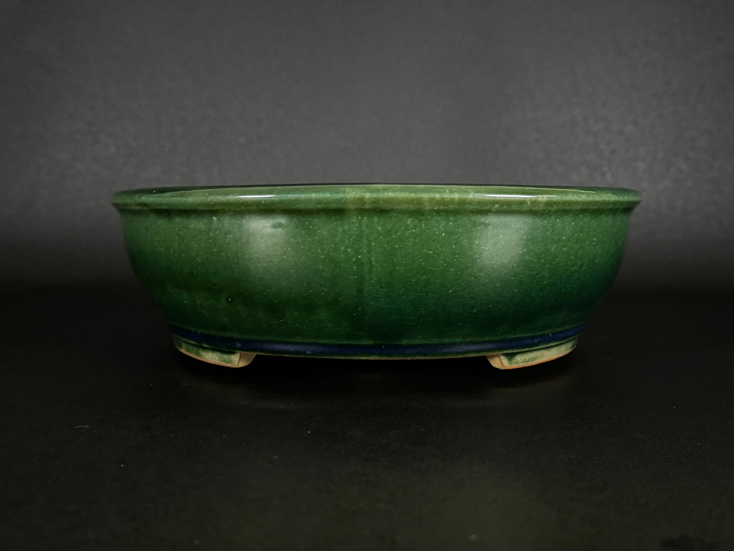 IKKO 一洸 (Watanabe Kazuhiro 渡邉一弘) – 常滑 - 37.0cm Oval 楕円形 – Ao-Oribe Glazed 青織部釉
