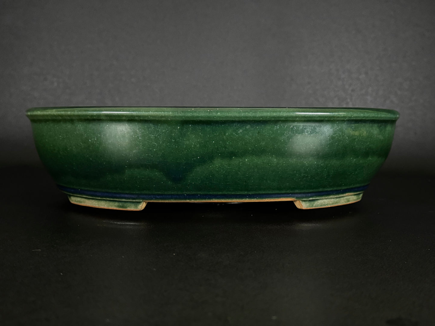 IKKO 一洸 (Watanabe Kazuhiro 渡邉一弘) – 常滑 - 37.0cm Oval 楕円形 – Ao-Oribe Glazed 青織部釉