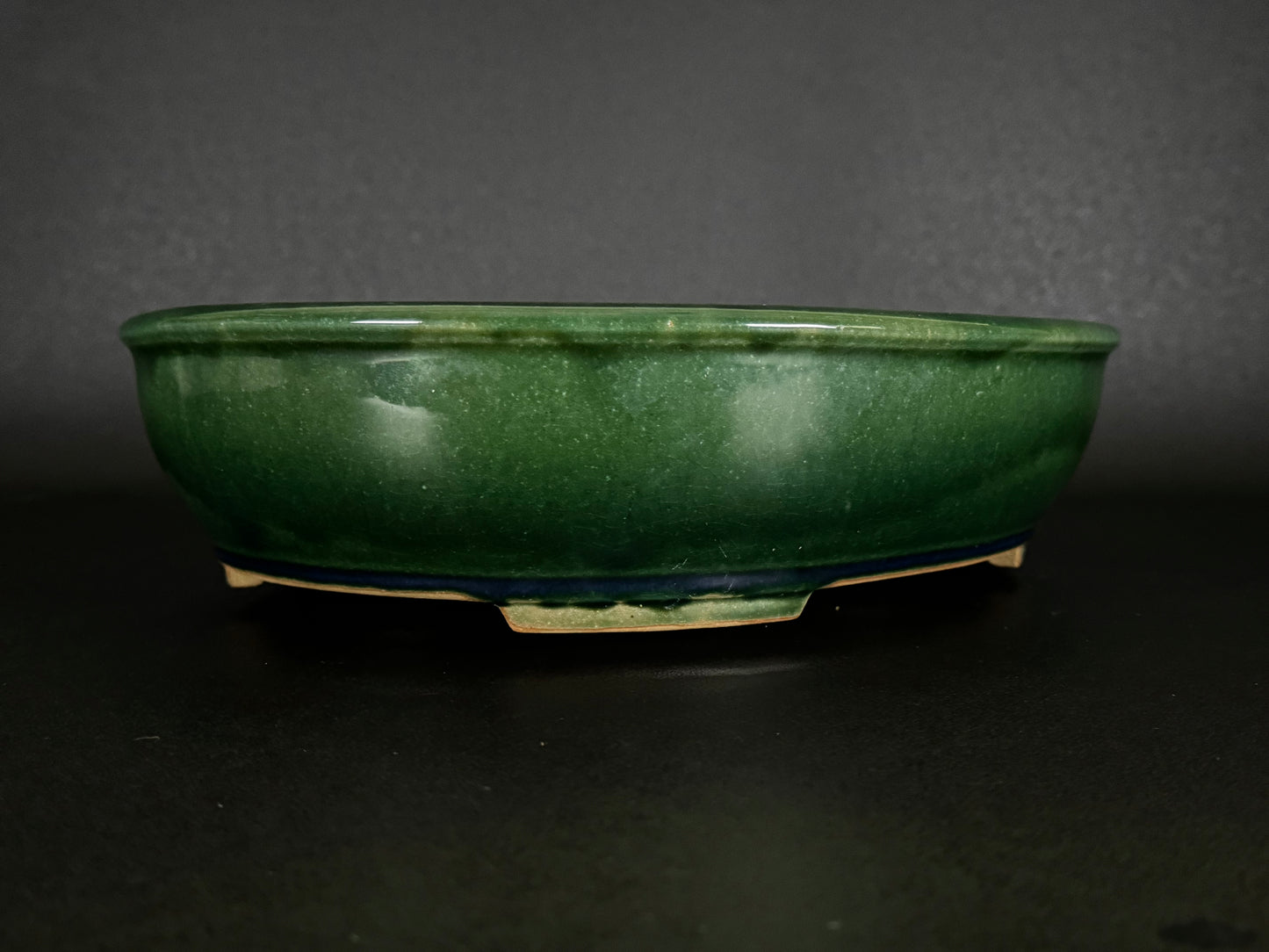 IKKO 一洸 (Watanabe Kazuhiro 渡邉一弘) – 常滑 - 37.0cm Oval 楕円形 – Ao-Oribe Glazed 青織部釉