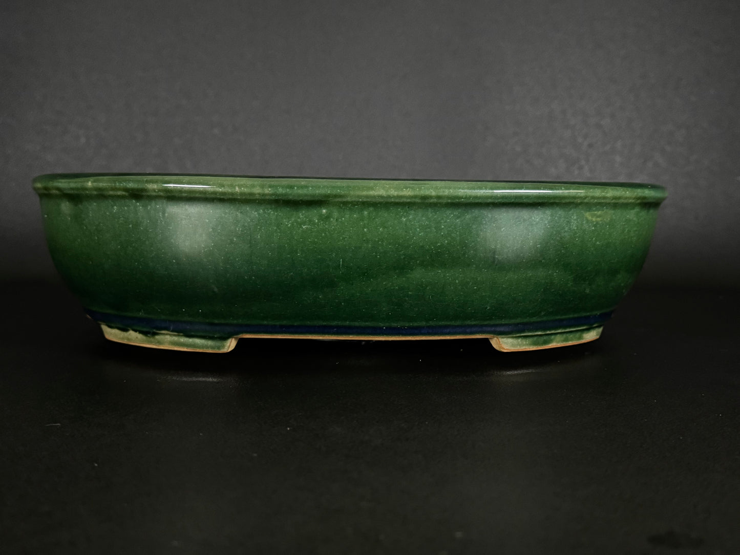IKKO 一洸 (Watanabe Kazuhiro 渡邉一弘) – 常滑 - 37.0cm Oval 楕円形 – Ao-Oribe Glazed 青織部釉