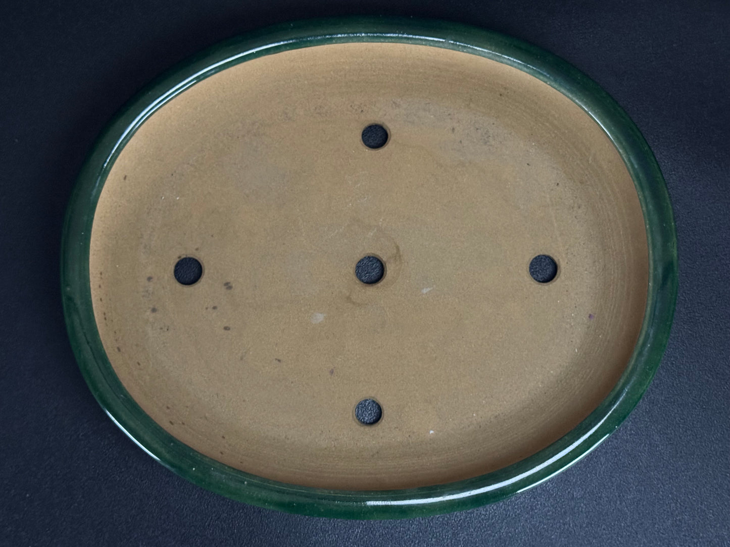 IKKO 一洸 (Watanabe Kazuhiro 渡邉一弘) – 常滑 - 37.0cm Oval 楕円形 – Ao-Oribe Glazed 青織部釉