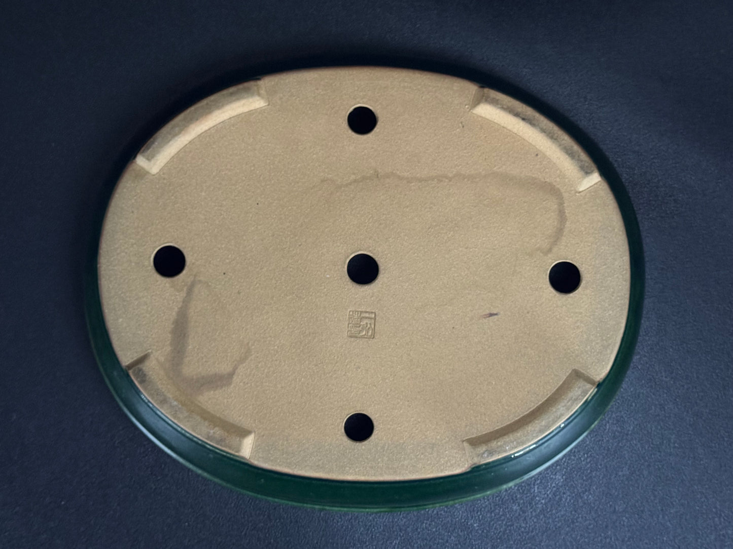 IKKO 一洸 (Watanabe Kazuhiro 渡邉一弘) – 常滑 - 37.0cm Oval 楕円形 – Ao-Oribe Glazed 青織部釉