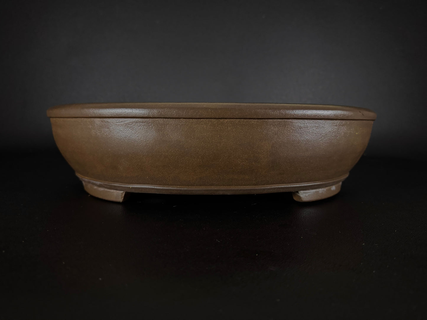 NAKANO GYOZAN 中野 行山 "Hand signed 爪描き" - 常滑 - 43.0cm Oval Unglazed Bonsai Pot 楕円鉢 無釉