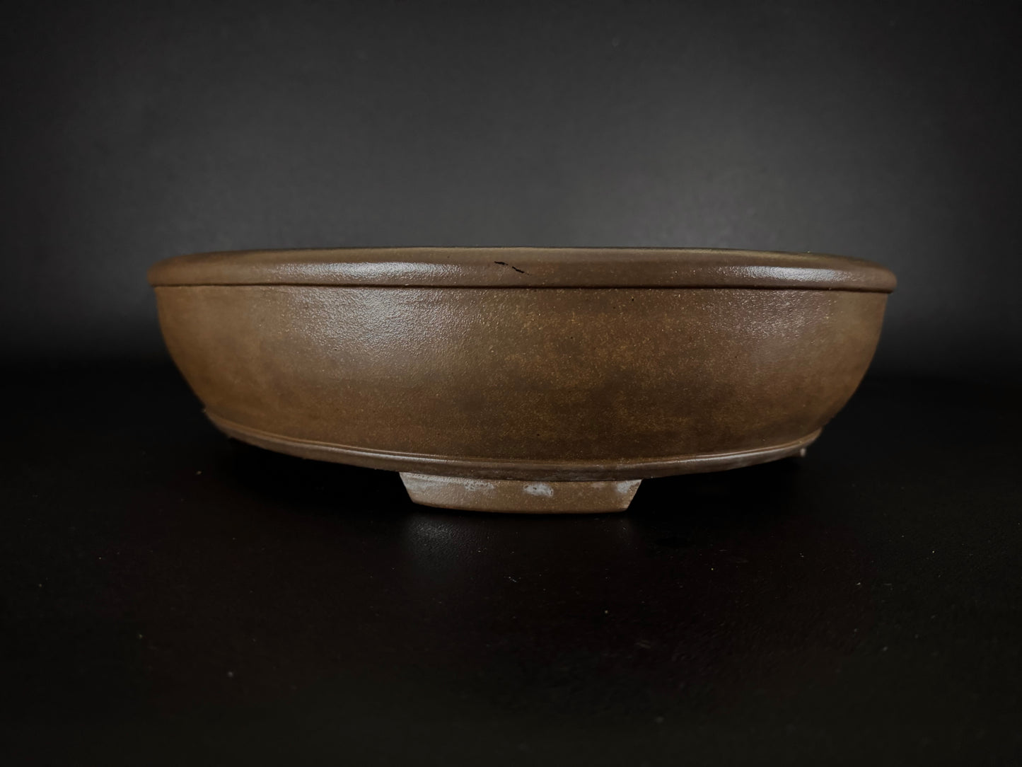 NAKANO GYOZAN 中野 行山 "Hand signed 爪描き" - 常滑 - 43.0cm Oval Unglazed Bonsai Pot 楕円鉢 無釉