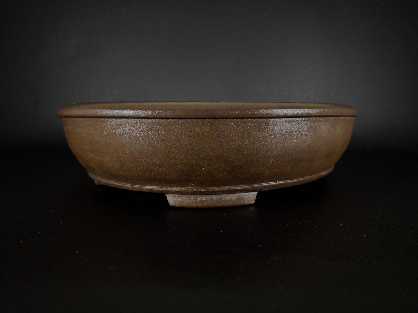 NAKANO GYOZAN 中野 行山 "Hand signed 爪描き" - 常滑 - 43.0cm Oval Unglazed Bonsai Pot 楕円鉢 無釉