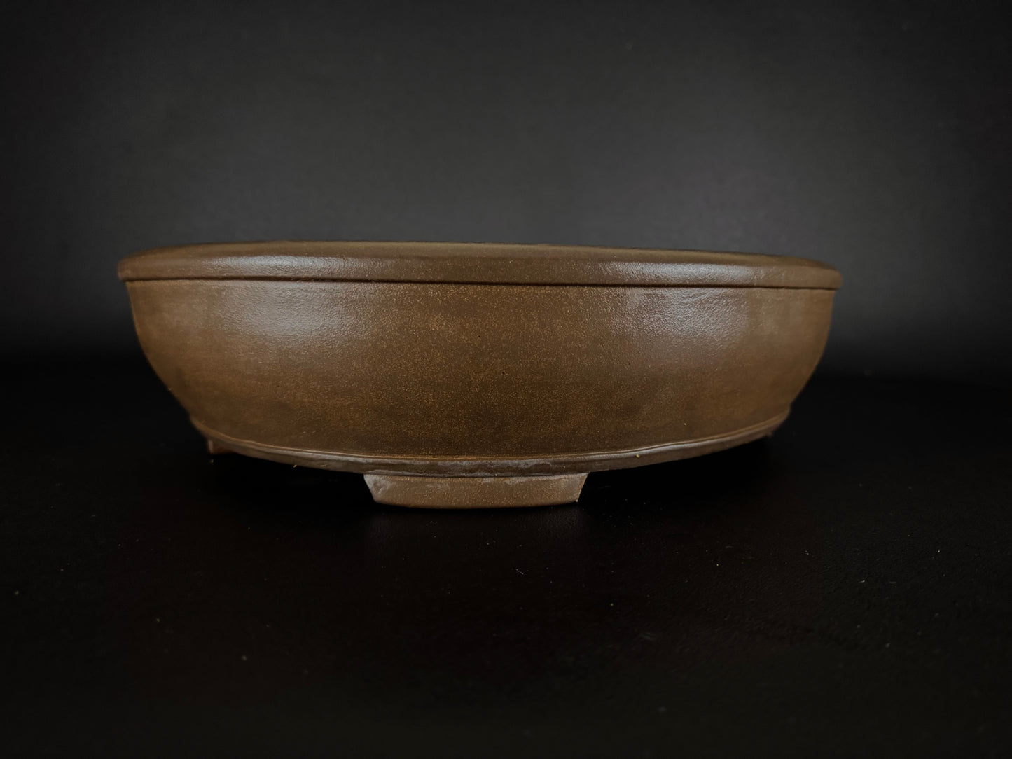 NAKANO GYOZAN 中野 行山 "Hand signed 爪描き" - 常滑 - 43.0cm Oval Unglazed Bonsai Pot 楕円鉢 無釉