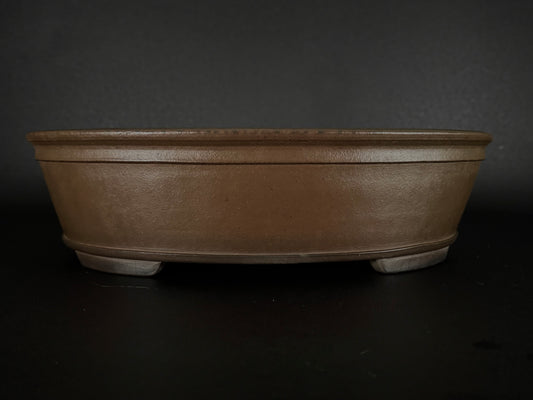 NAKANO GYOZAN 中野 行山 "Hand signed 爪描き" - 常滑 - 41.2cm NOT FOR SALE Oval Unglazed (楕円形 無釉)