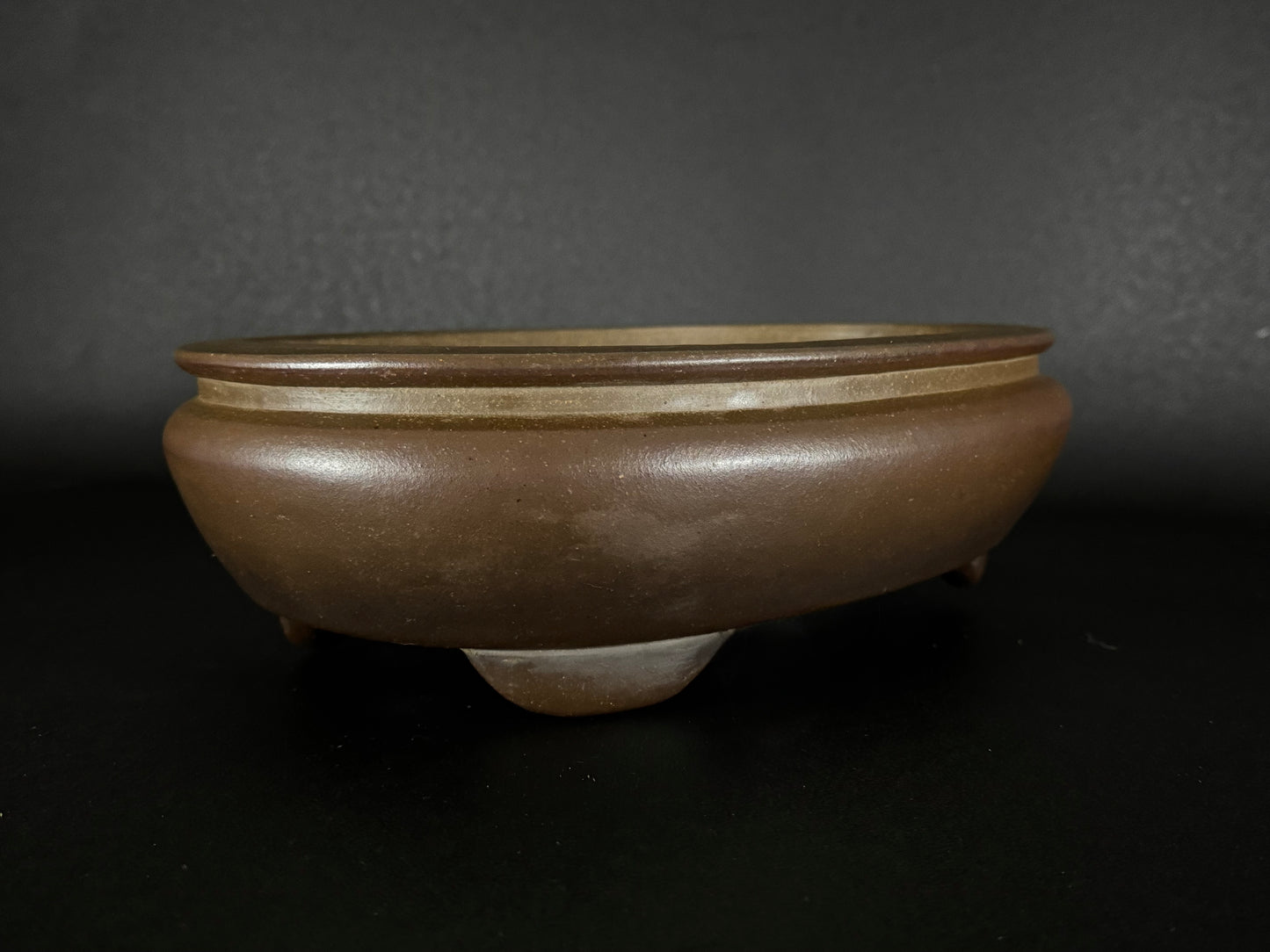 NAKANO GYOZAN 中野 行山 "Hand signed 爪描き" - 常滑 - 36.0cm Oval Bag-Form Unglazed 楕円袋形 無釉