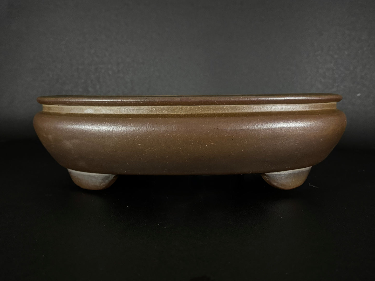 NAKANO GYOZAN 中野 行山 "Hand signed 爪描き" - 常滑 - 36.0cm Oval Bag-Form Unglazed 楕円袋形 無釉
