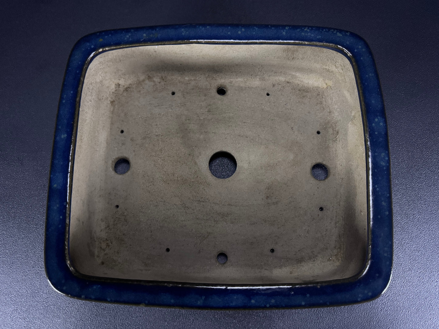 TERAHATA Mazan (Mayama Mazan) 寺畑真山 –  常滑 – 32.9cm Rectangular deep blue glaze (藍釉)