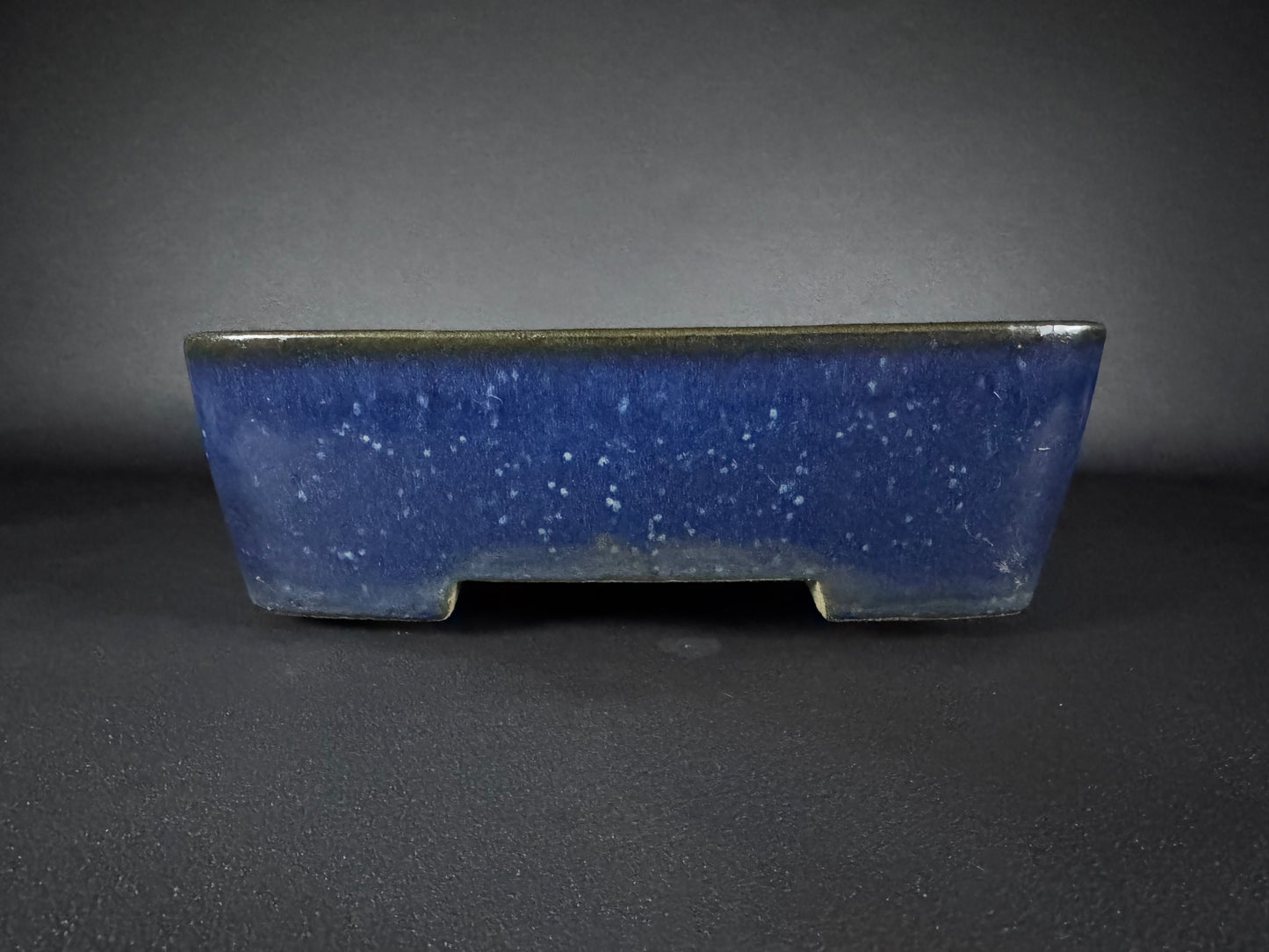 TERAHATA Mazan (Mayama Mazan) 寺畑真山 –  常滑 – 32.9cm Rectangular deep blue glaze (藍釉)