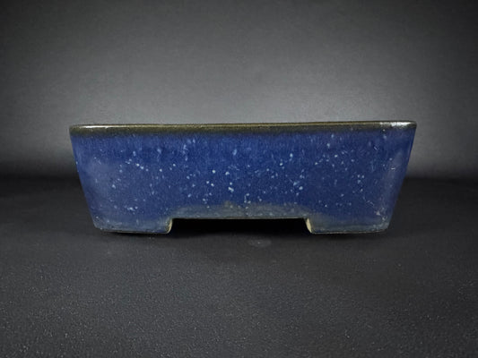 TERAHATA Mazan (Mayama Mazan) 寺畑真山 –  常滑 – 32.9cm Rectangular deep blue glaze (藍釉)
