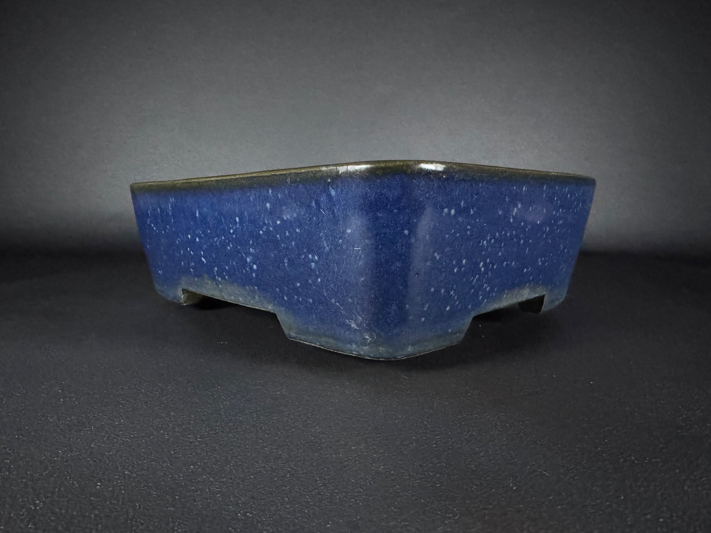 TERAHATA Mazan (Mayama Mazan) 寺畑真山 –  常滑 – 32.9cm Rectangular deep blue glaze (藍釉)
