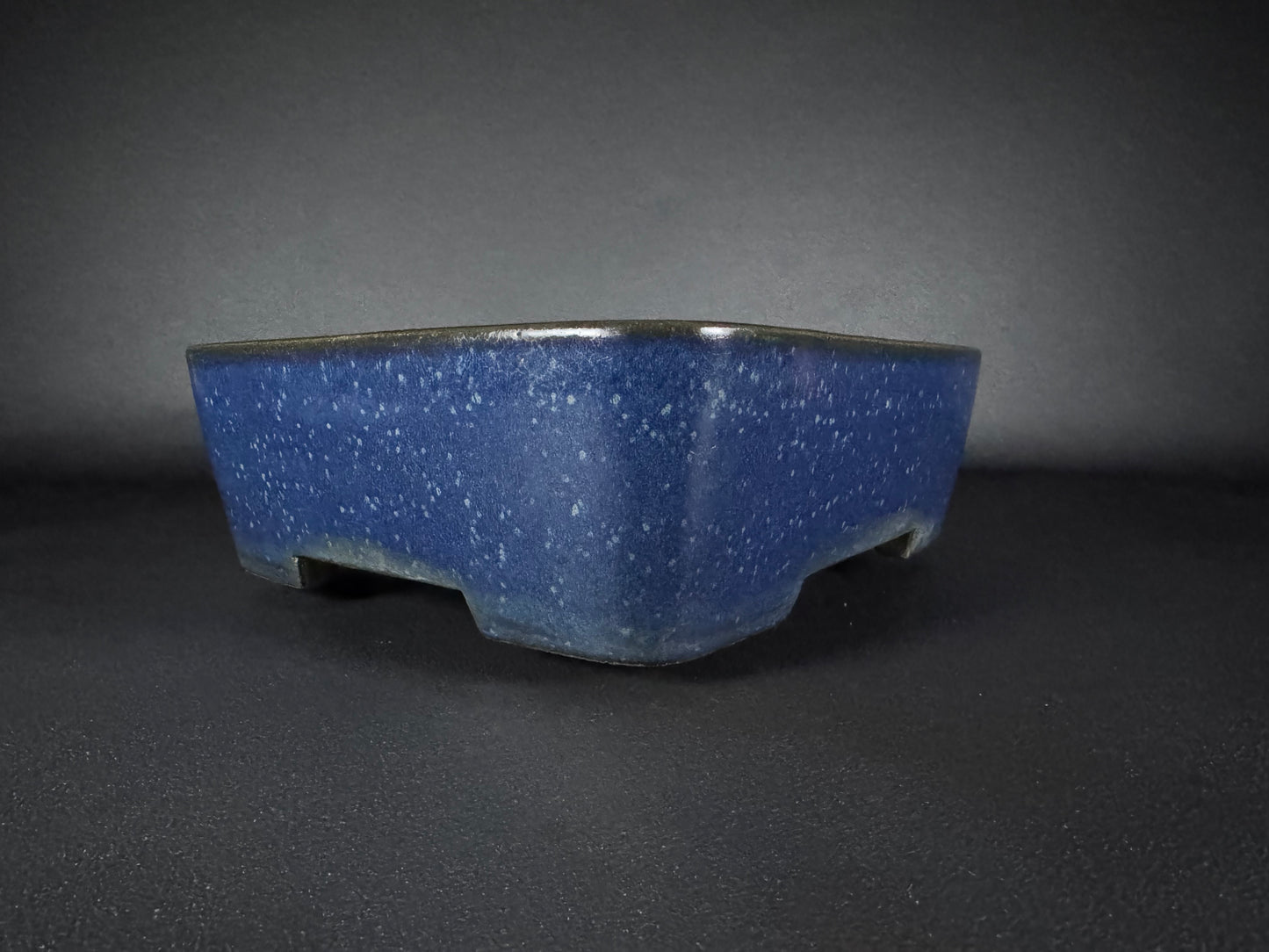 TERAHATA Mazan (Mayama Mazan) 寺畑真山 –  常滑 – 32.9cm Rectangular deep blue glaze (藍釉)