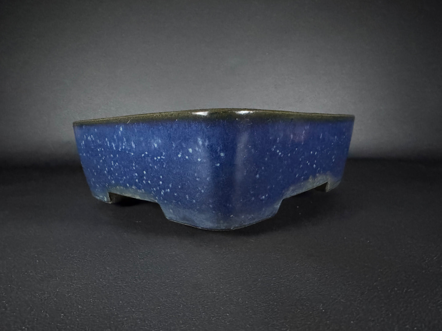TERAHATA Mazan (Mayama Mazan) 寺畑真山 –  常滑 – 32.9cm Rectangular deep blue glaze (藍釉)
