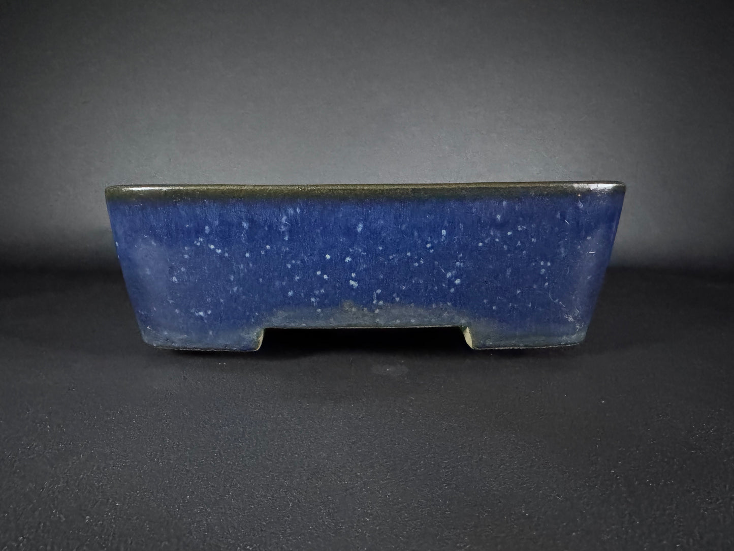 TERAHATA Mazan (Mayama Mazan) 寺畑真山 –  常滑 – 32.9cm Rectangular deep blue glaze (藍釉)