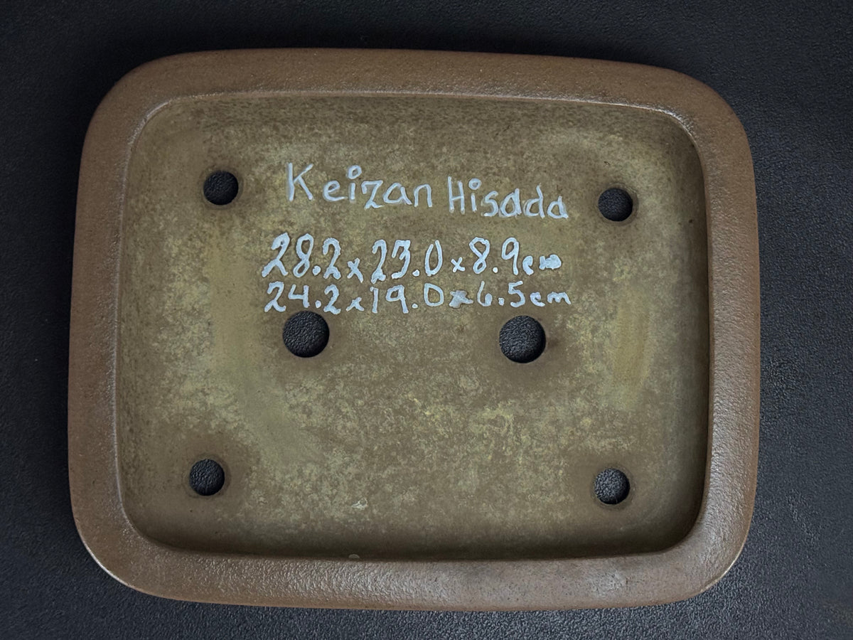 KEIZAN HISADA 久田桂山 – 2nd Generation 二代 – Hisada Sadao 久田貞雄 – Seal only 印のみ - 常滑 - 28.2cm Rectangular Unglazed 長方形 無釉