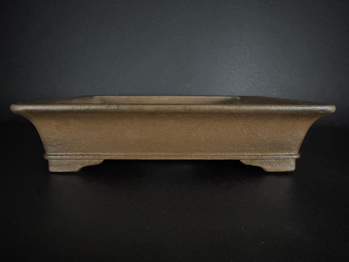 KEIZAN HISADA 久田桂山 – 2nd Generation 二代 – Hisada Sadao 久田貞雄 – Hand Signed 手彫り銘 & Seal 陶印 – 常滑 – 40.1cm Rectangular 長方鉢 – Unglazed 無釉