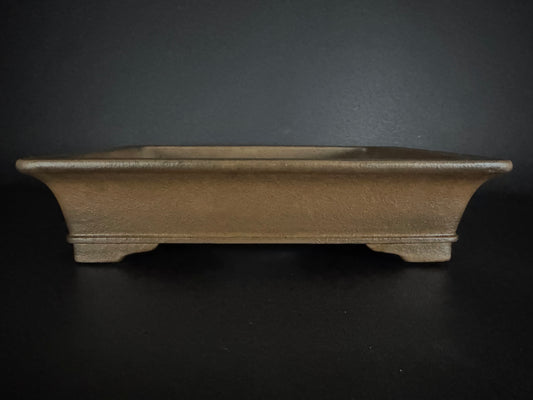 KEIZAN HISADA 久田桂山 – 2nd Generation 二代 – Hisada Sadao 久田貞雄 – Hand Signed 手彫り銘 & Seal 陶印 – 常滑 – 40.1cm Rectangular 長方鉢 – Unglazed 無釉