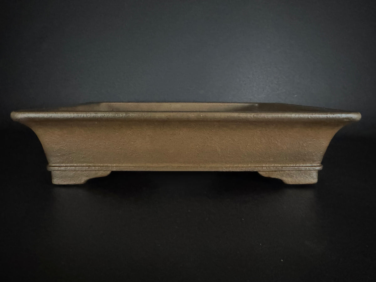 KEIZAN HISADA 久田桂山 – 2nd Generation 二代 – Hisada Sadao 久田貞雄 – Hand Signed 手彫り銘 & Seal 陶印 – 常滑 – 40.1cm Rectangular 長方鉢 – Unglazed 無釉