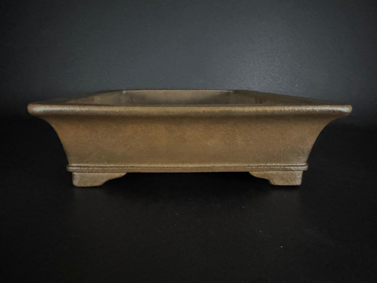 KEIZAN HISADA 久田桂山 – 2nd Generation 二代 – Hisada Sadao 久田貞雄 – Hand Signed 手彫り銘 & Seal 陶印 – 常滑 – 40.1cm Rectangular 長方鉢 – Unglazed 無釉
