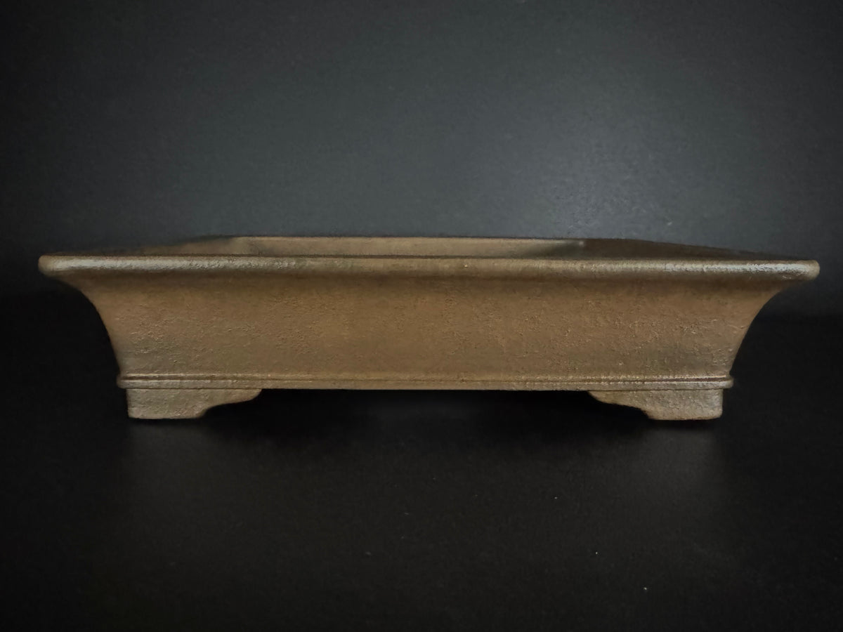 KEIZAN HISADA 久田桂山 – 2nd Generation 二代 – Hisada Sadao 久田貞雄 – Hand Signed 手彫り銘 & Seal 陶印 – 常滑 – 40.1cm Rectangular 長方鉢 – Unglazed 無釉