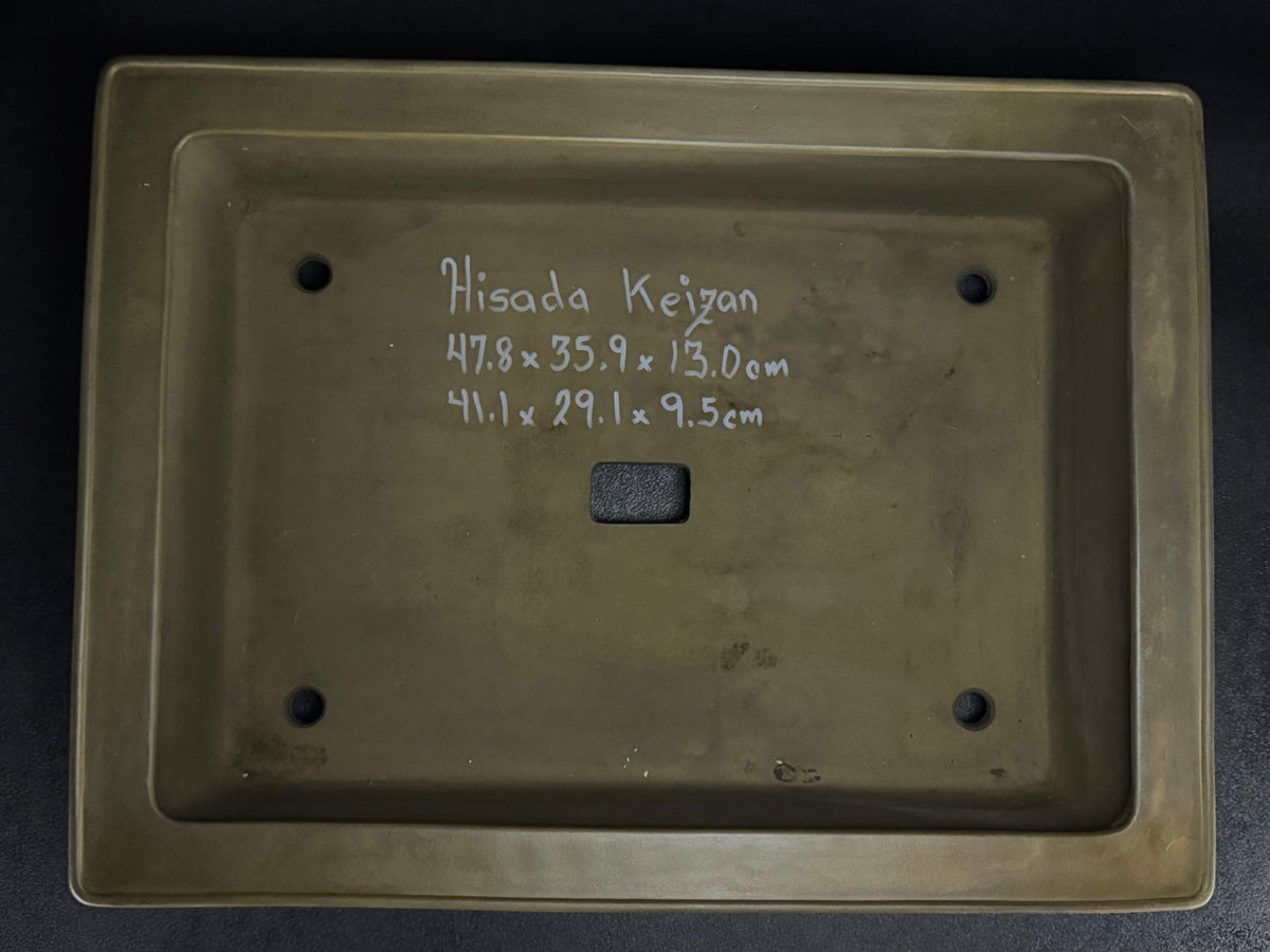 KEIZAN HISADA 久田桂山 – 2nd Generation 二代 – Hisada Sadao 久田貞雄 – Seal only 印のみ - 常滑 - 47.8cm Rectangular 長方形 – Unglazed 無釉