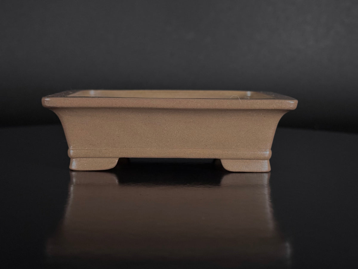 NAKANO GYOZAN 中野 行山 "Seal Only 印のみ" - 常滑 - 12.3cm Rectangular, Shohin 長方形 小品 – Unglazed 無釉