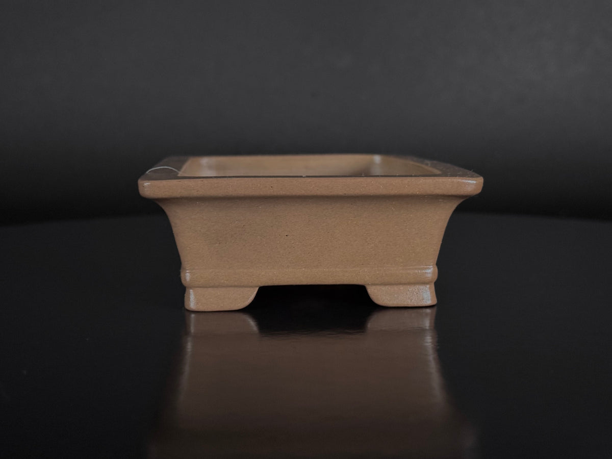 NAKANO GYOZAN 中野 行山 "Seal Only 印のみ" - 常滑 - 12.3cm Rectangular, Shohin 長方形 小品 – Unglazed 無釉