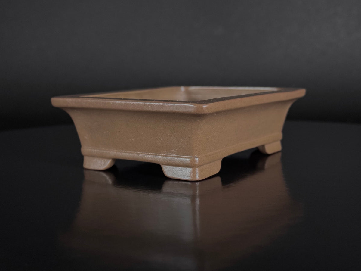 NAKANO GYOZAN 中野 行山 "Seal Only 印のみ" - 常滑 - 12.3cm Rectangular, Shohin 長方形 小品 – Unglazed 無釉