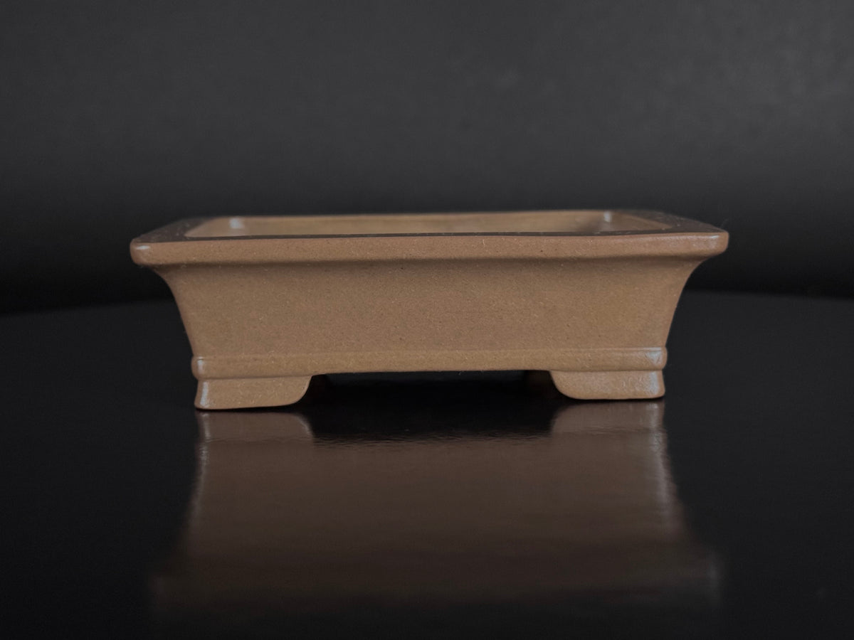 NAKANO GYOZAN 中野 行山 "Seal Only 印のみ" - 常滑 - 12.3cm Rectangular, Shohin 長方形 小品 – Unglazed 無釉