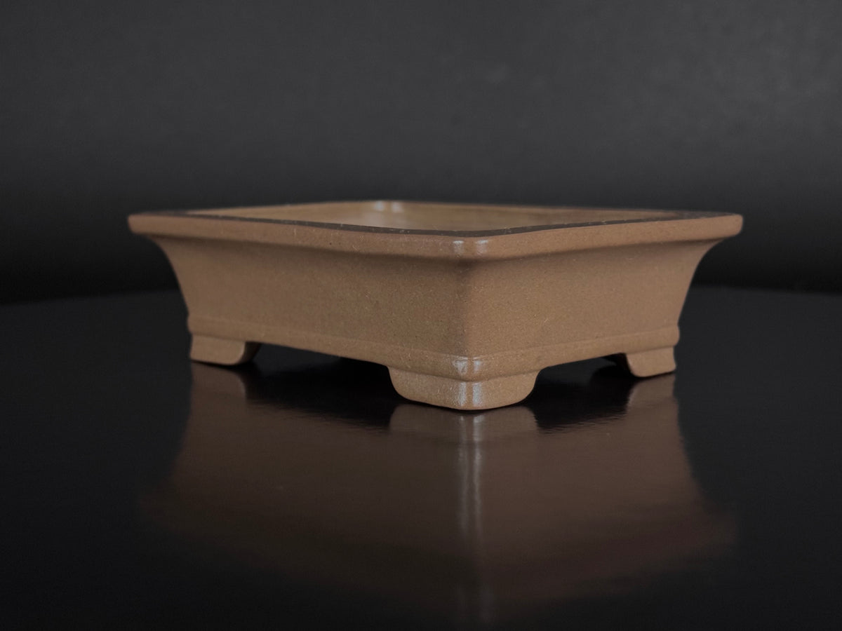 NAKANO GYOZAN 中野 行山 "Seal Only 印のみ" - 常滑 - 12.3cm Rectangular, Shohin 長方形 小品 – Unglazed 無釉