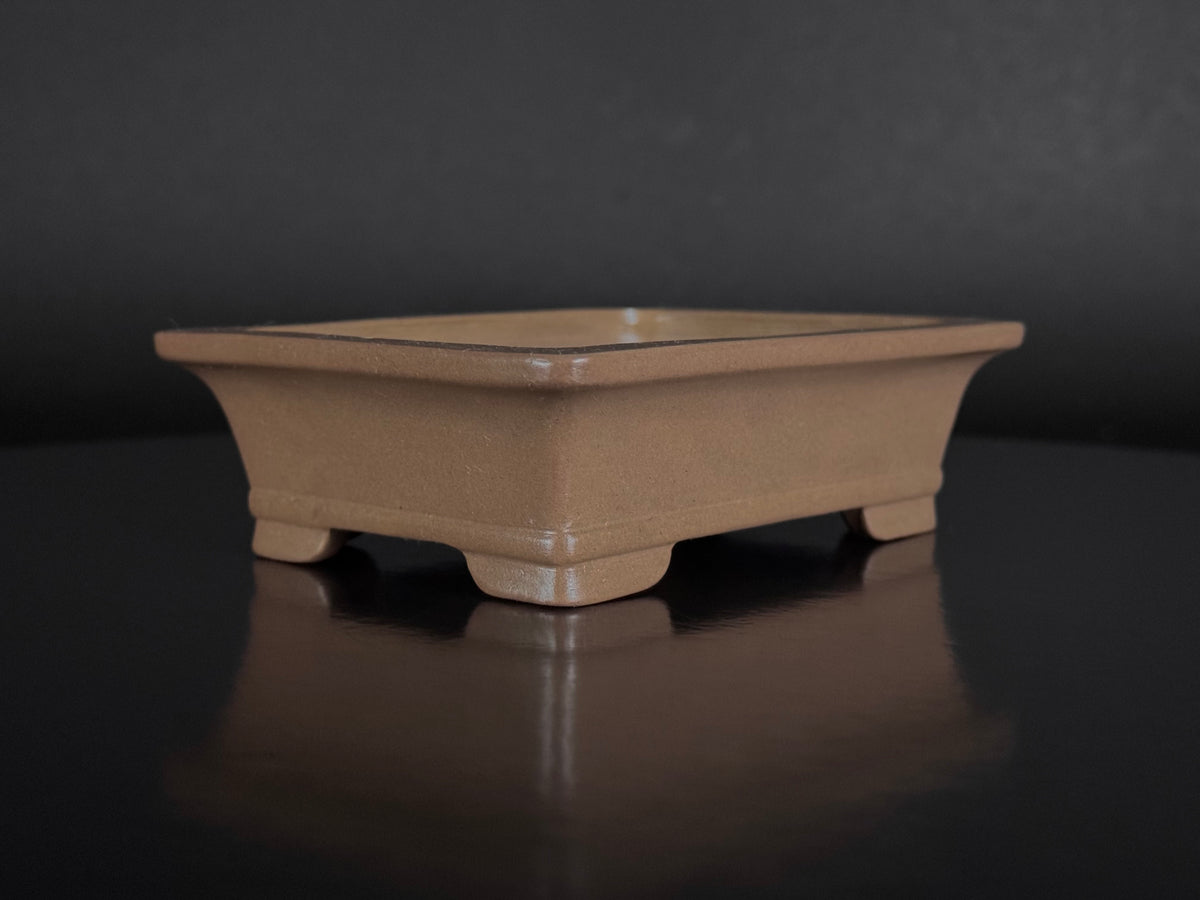 NAKANO GYOZAN 中野 行山 "Seal Only 印のみ" - 常滑 - 12.3cm Rectangular, Shohin 長方形 小品 – Unglazed 無釉