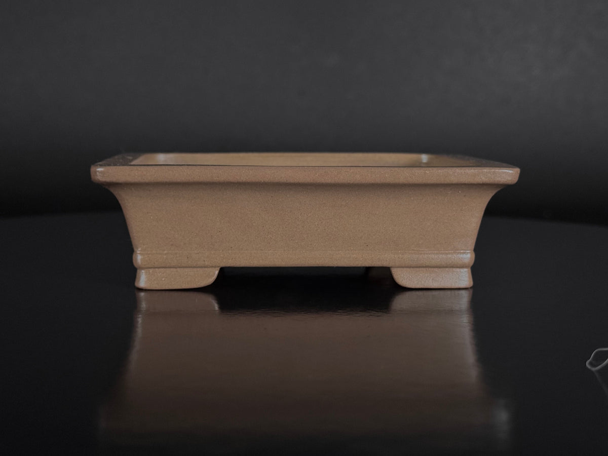 NAKANO GYOZAN 中野 行山 "Seal Only 印のみ" - 常滑 - 12.3cm Rectangular, Shohin 長方形 小品 – Unglazed 無釉