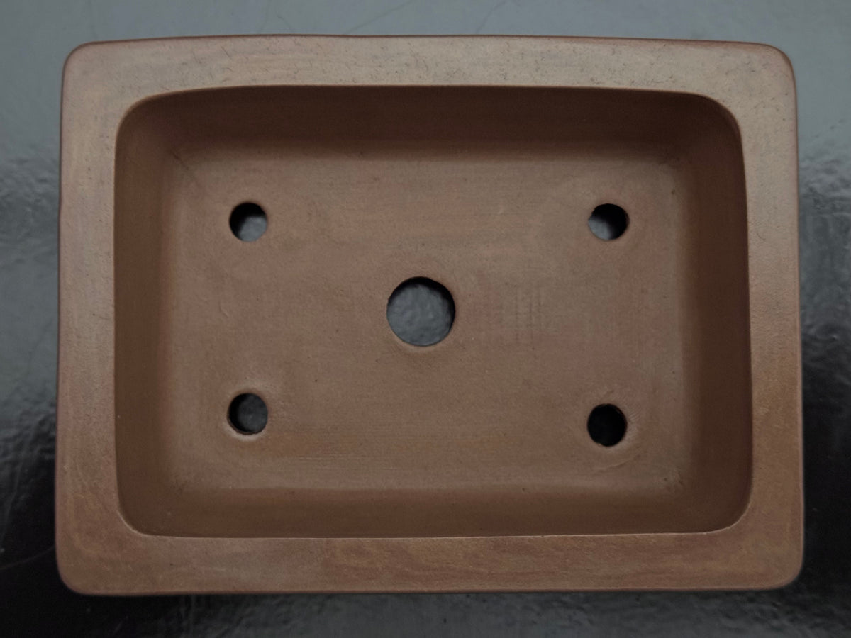 NAKANO GYOZAN 中野 行山 "Seal Only 印のみ" - 常滑 - 12.3cm Rectangular, Shohin 長方形 小品 – Unglazed 無釉