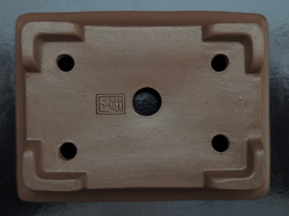 NAKANO GYOZAN 中野 行山 "Seal Only 印のみ" - 常滑 - 12.3cm Rectangular, Shohin 長方形 小品 – Unglazed 無釉
