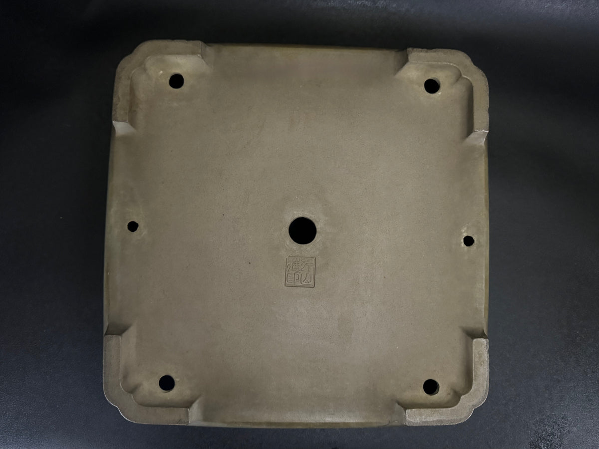 NAKANO GYOZAN 中野 行山 "Seal Only 印のみ" - 常滑 - 45.1cm  Square 正方形 – Unglazed 無釉