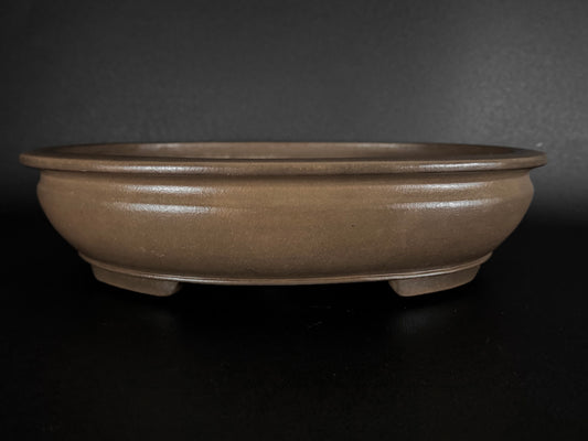 NAKANO GYOZAN 中野 行山 "Seal Only 印のみ" - 常滑 - 43.5cm Oval Bag-Form 楕円袋形 – Unglazed 無釉