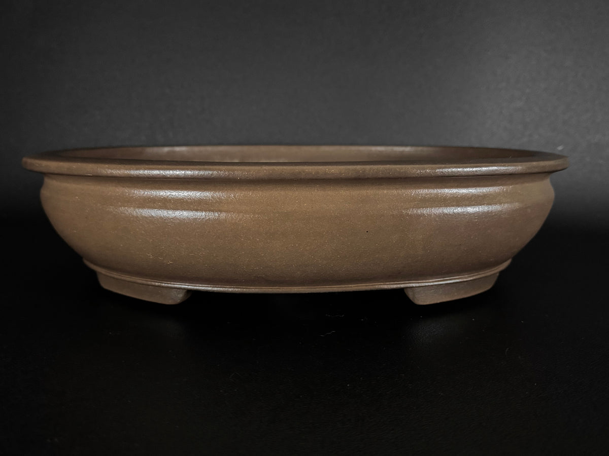 NAKANO GYOZAN 中野 行山 "Seal Only 印のみ" - 常滑 - 43.5cm Oval Bag-Form 楕円袋形 – Unglazed 無釉